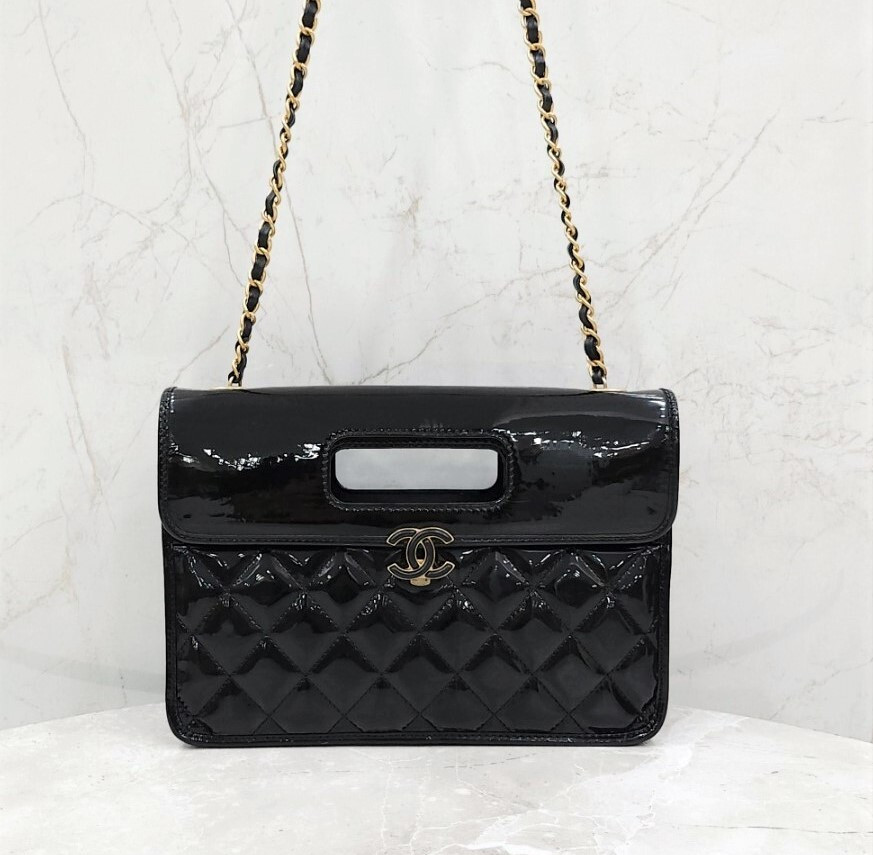 [럭스유] 샤넬 블랙 페이던트 플랩백 신형내장칩 AS4036