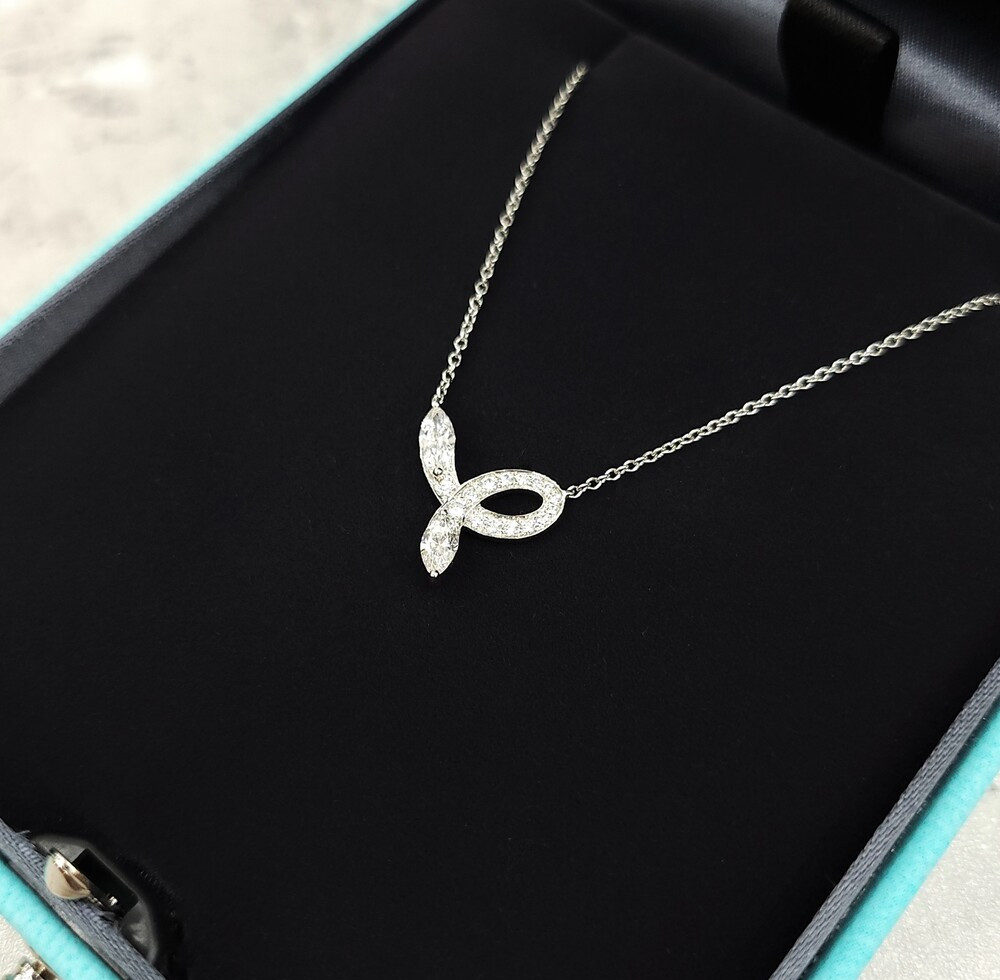 [럭스유] 티파니앤코 다이아몬드 빅토리아 펜던트 화이트골드 목걸이