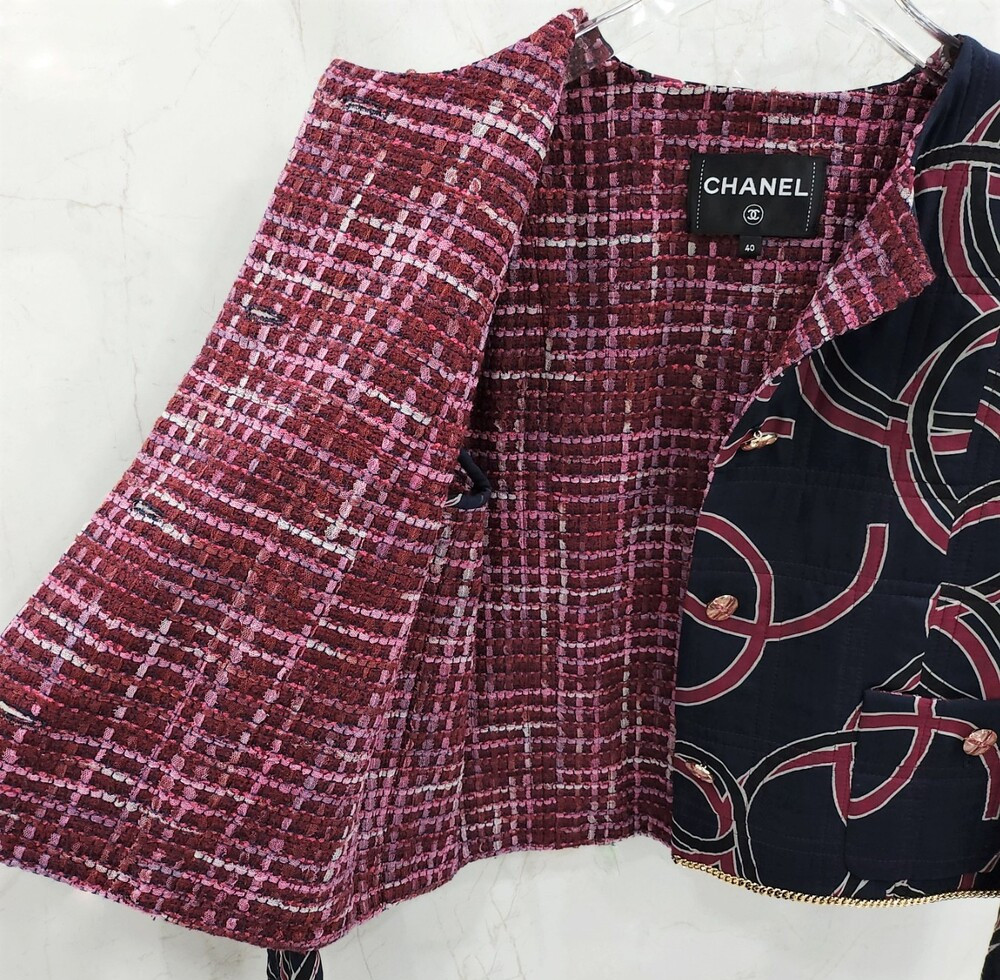 [럭스유] 40 / 샤넬 CC로고 쇼라인 실크 자켓 P74766