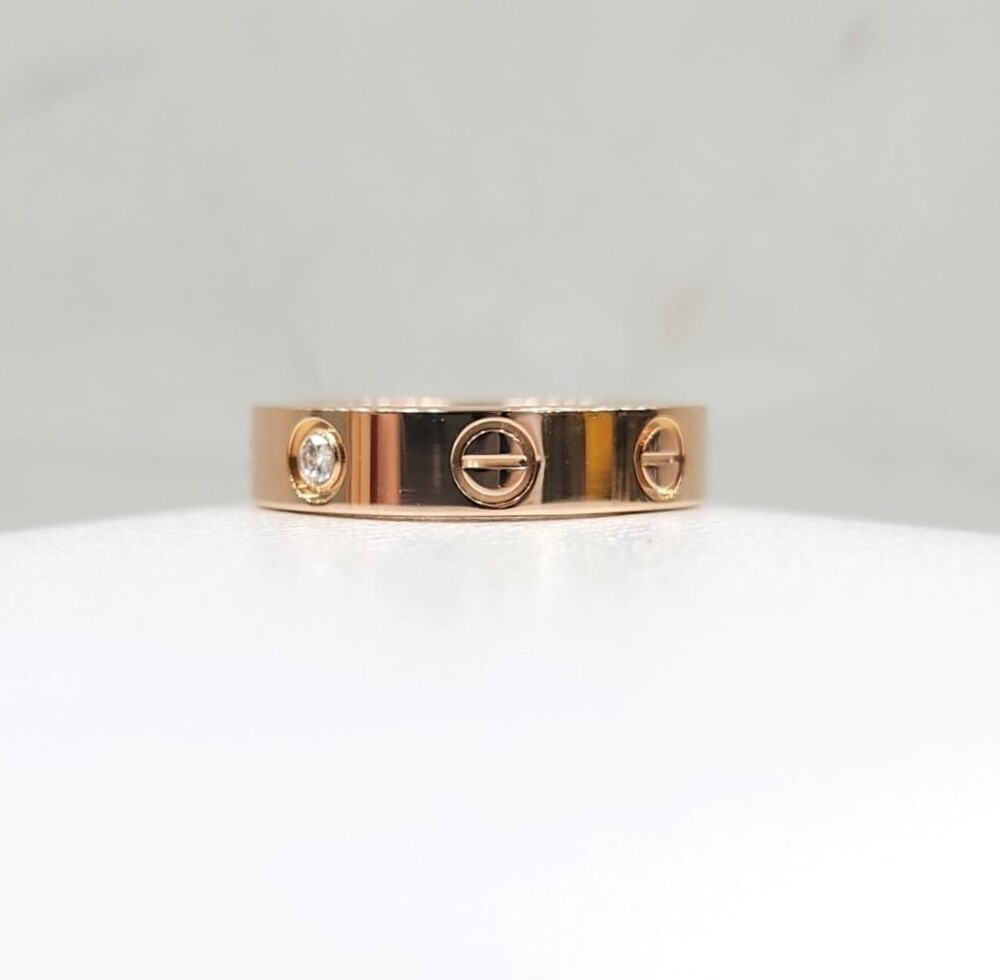 [럭스유] 까르띠에 다이아 1P 러브밴드 링 18K 로즈골드 47호