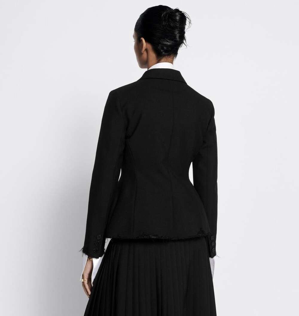 [럭스유] (새상품) 40 / 디올 여성 피티드 블랙 울 모헤어 자켓 421V62A1030