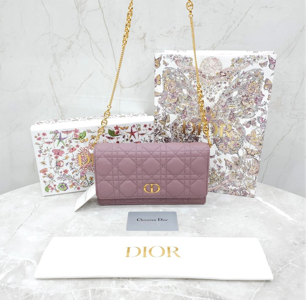 [럭스유] (새상품) 디올 카로 체인 파우치 크로스백 피오니 핑크 S5134UWHC