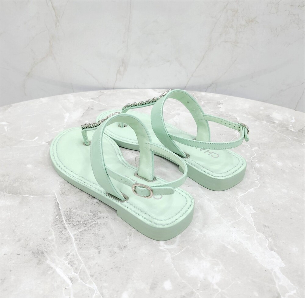 [럭스유] (새상품) 35 / 샤넬 CC로고 체인 T 스트랩 플립플랍 샌들 G38221