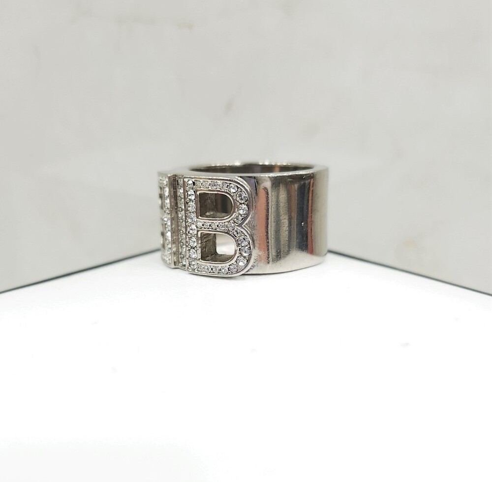 [럭스유] 발렌시아가 BB 라인스톤 큐빅 실버 반지 54호