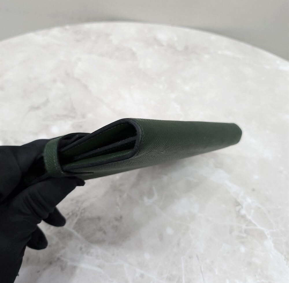 [럭스유] 에르메스 켈리 장지갑 앱송 그린 은장 D각인