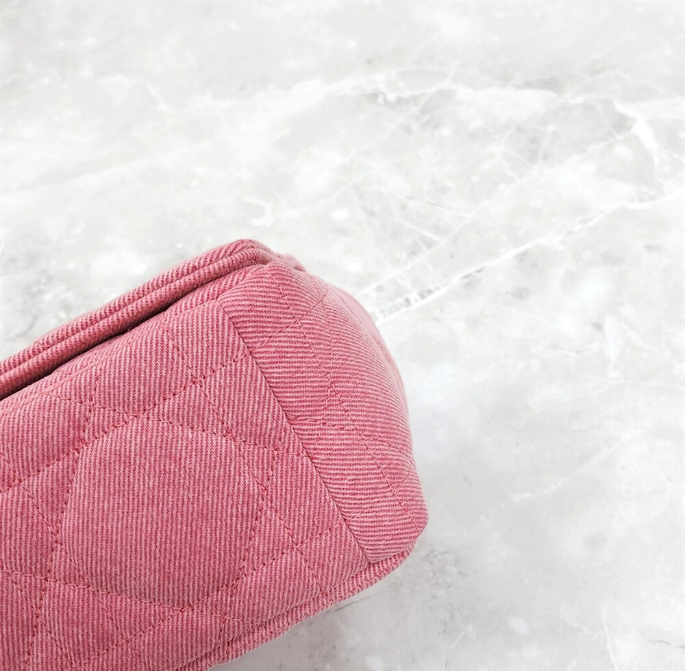 [럭스유] 디올 카로 숄더백 미디움 데님 브라이트 핑크 M9242WTJF