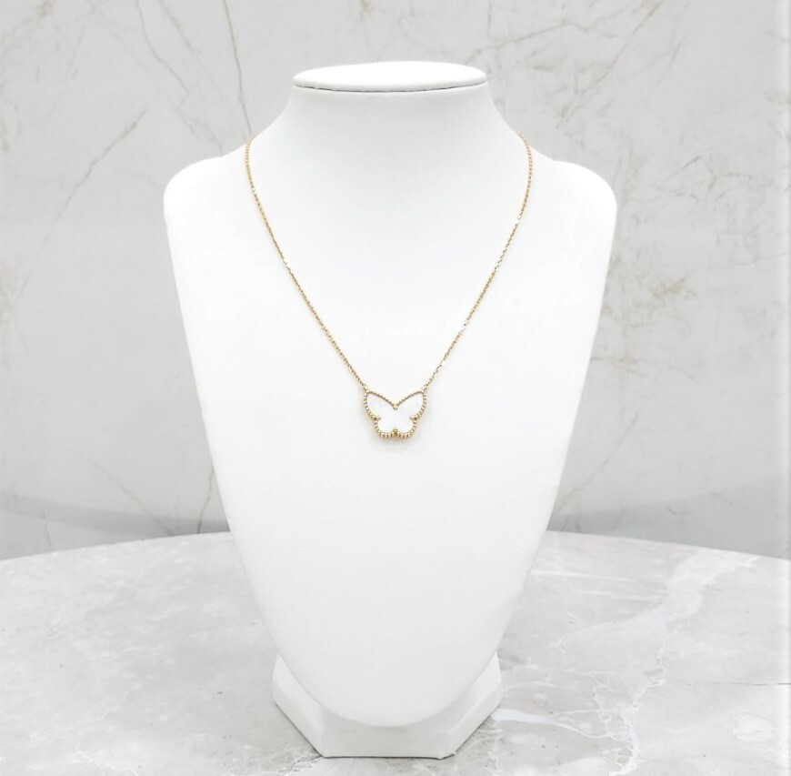 [럭스유] (새상품) 반클리프앤아펠 럭키 알함브라 버터플라이 네크리스 마더오브펄