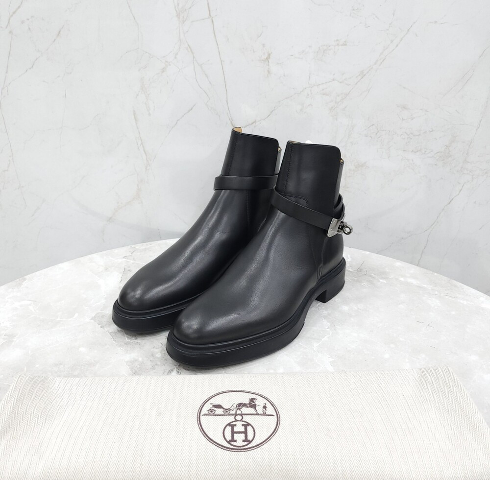 [럭스유] (새상품) 40 / 에르메스 남성 켈리 베오 레더 앵클 부츠