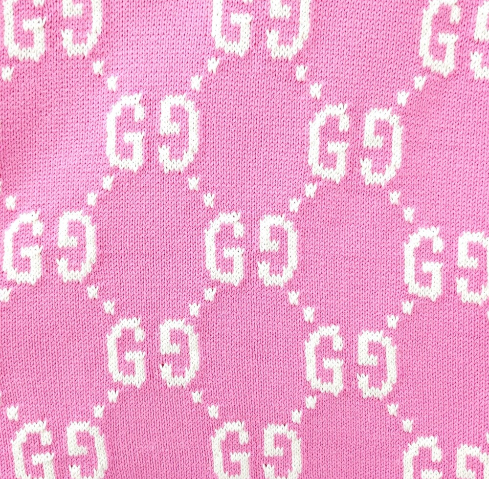 [럭스유] (새상품) S / 구찌 GG 로고 올오버 카라 반팔 PK 니트 774077