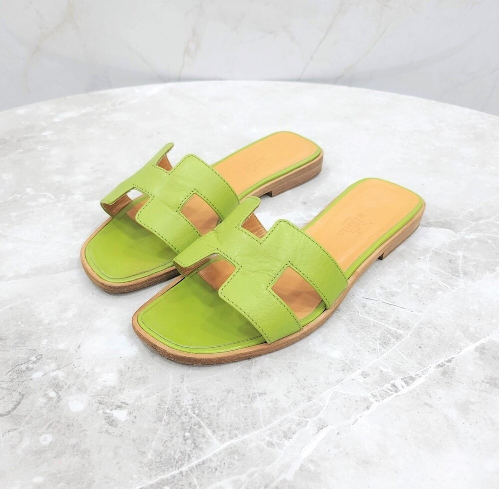 [럭스유] 35.5 / 에르메스 그린 오란 슬리퍼