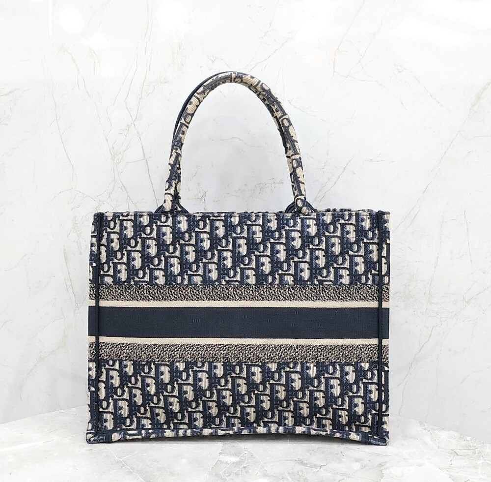 [럭스유] 디올 오블리크 북토트 미디엄 백 에크루 블루 M1296ZRIW