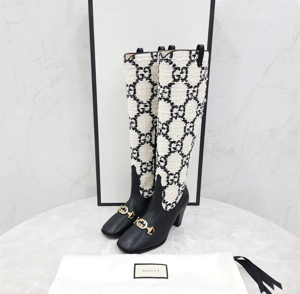 [럭스유] (새상품) 35 / 구찌 GG 주미 트위드 롱 부츠