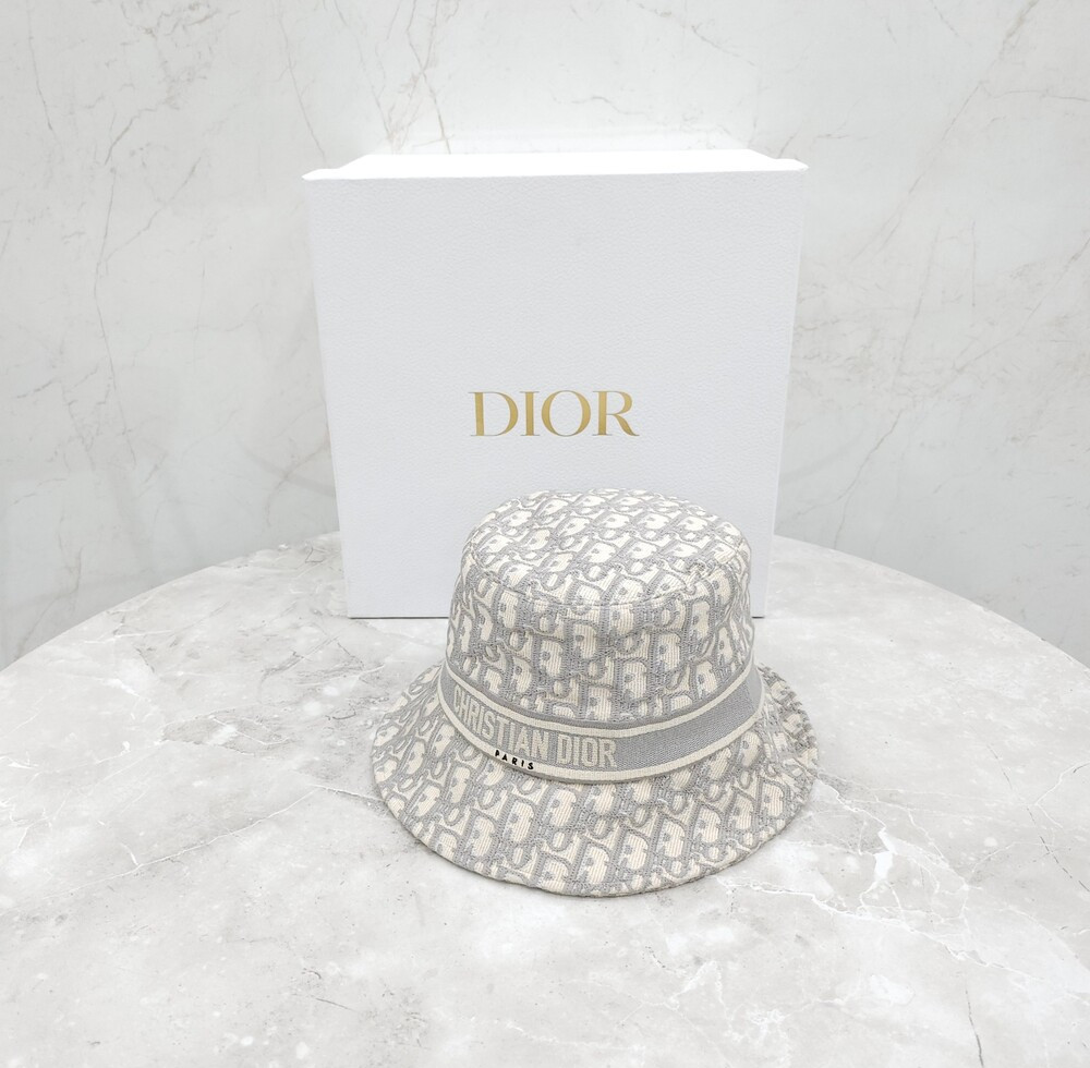 [럭스유] 디올 오블리크 버킷햇 자수 그레이 58 11DOB923I132