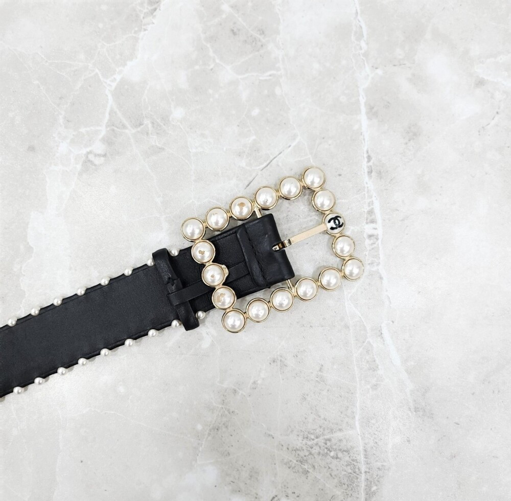 [럭스유] 샤넬 CC로고 진주장식 벨트 75