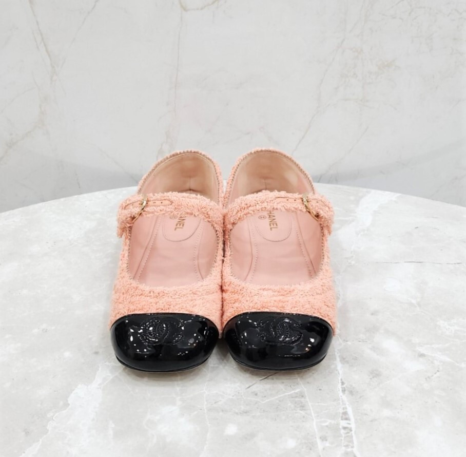 [럭스유] (새상품) 37 / 샤넬 트위드 메리제인 플랫 슈즈 G36482