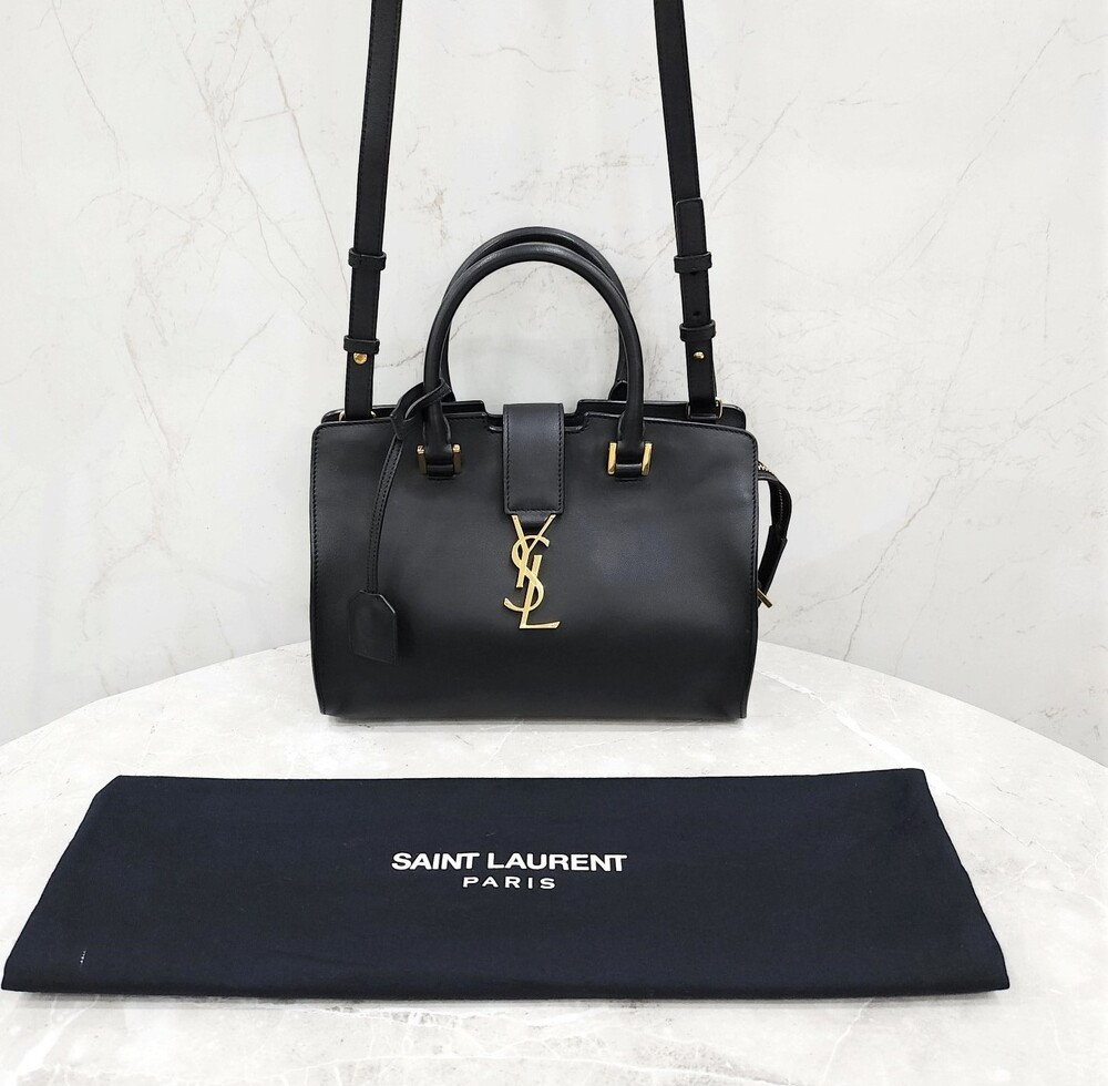 [럭스유] 생로랑 블랙 모노그램 베이비 카바스 숄더백 424868