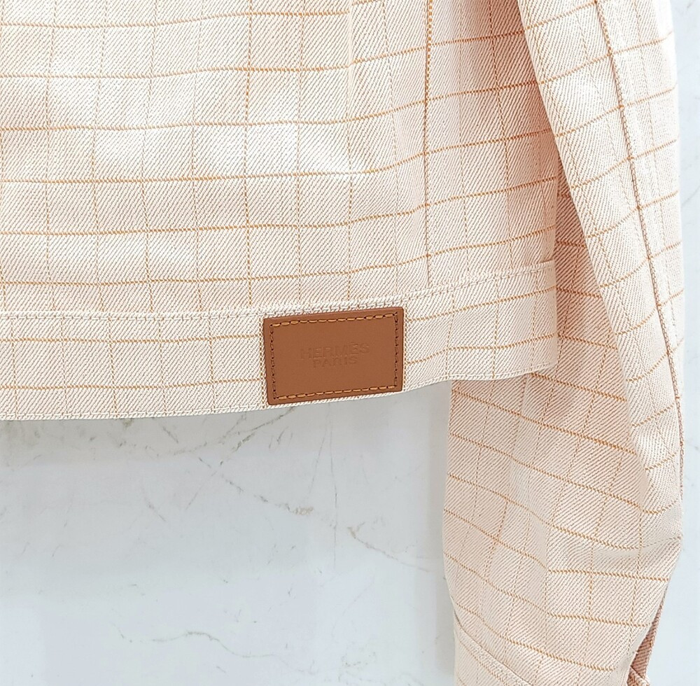 [럭스유] (새상품) 34 / 에르메스 태터샐 체크 코튼 자켓 H5H0251DGA334