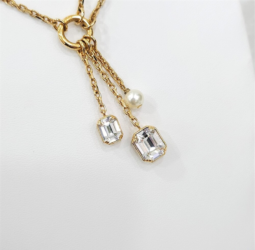 [럭스유] 디올 PETIT CD 큐빅 진주 체인 목걸이 N3048WOMCY