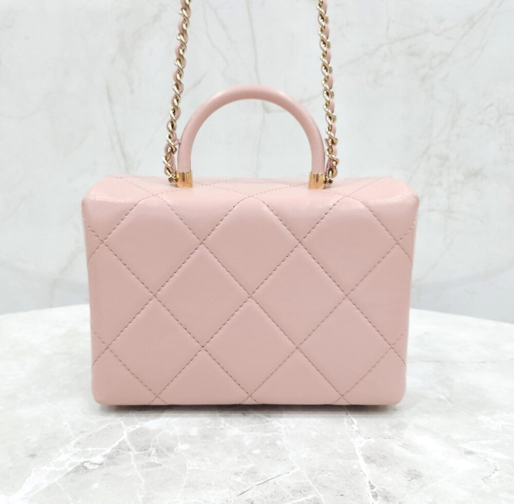 [럭스유] 샤넬 핑크 탑핸들 스몰 박스 토트 숄더백 신형내장칩 AS4470