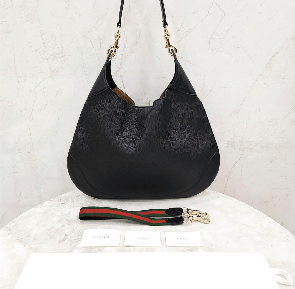 [럭스유] (새상품) 구찌 B 미디움 숄더백 블랙 레더 820169