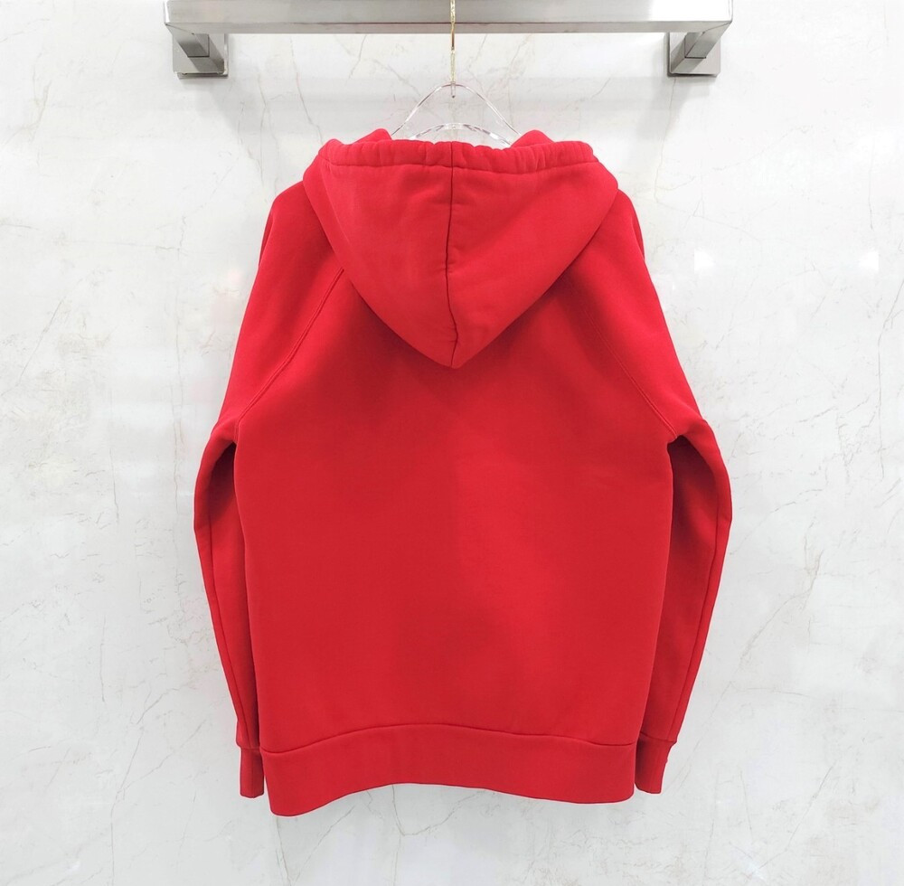 [럭스유] M / 버버리 레드 아카이브 자수 로고 후드티