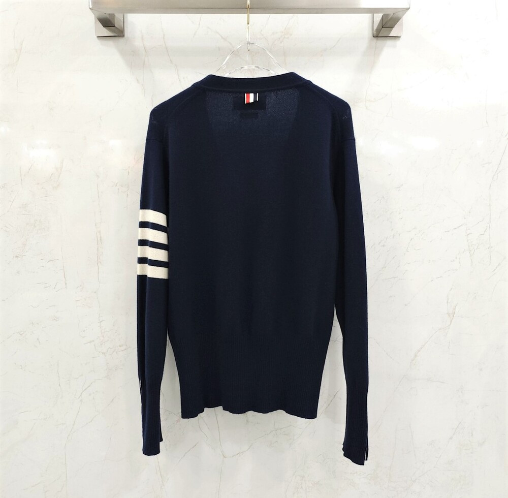 [럭스유] 2 / 톰브라운 캐시미어 네이비 사선완장 가디건