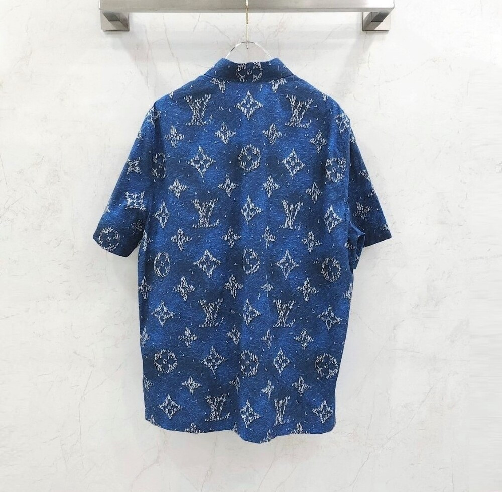 [럭스유] (새상품) L / 루이비통 프린티드 모노그램 쇼트 슬리브드 셔츠 1AHVTZ