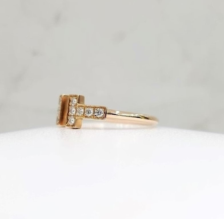 [럭스유] 티파니앤코 다이아몬드 티파니 T 와이어 링 18K 로즈골드 5호