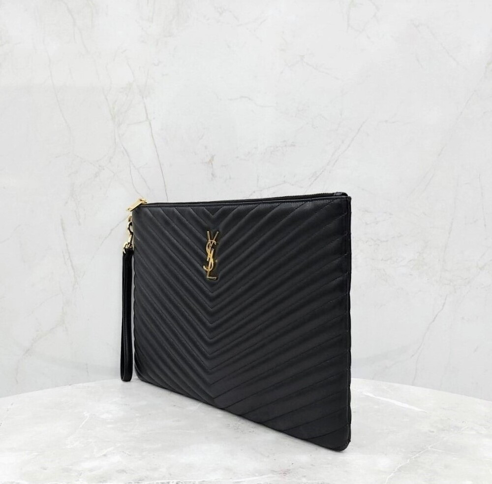 [럭스유] 생로랑 마틀라세 레더 스트랩 클러치 440222