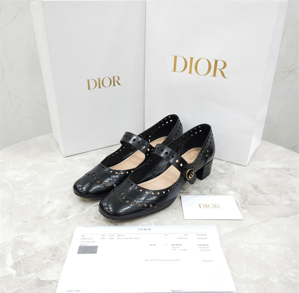 [럭스유] 38.5 / 디올 TEDDY-D 힐 발레리나 슈즈 KCB651ACA