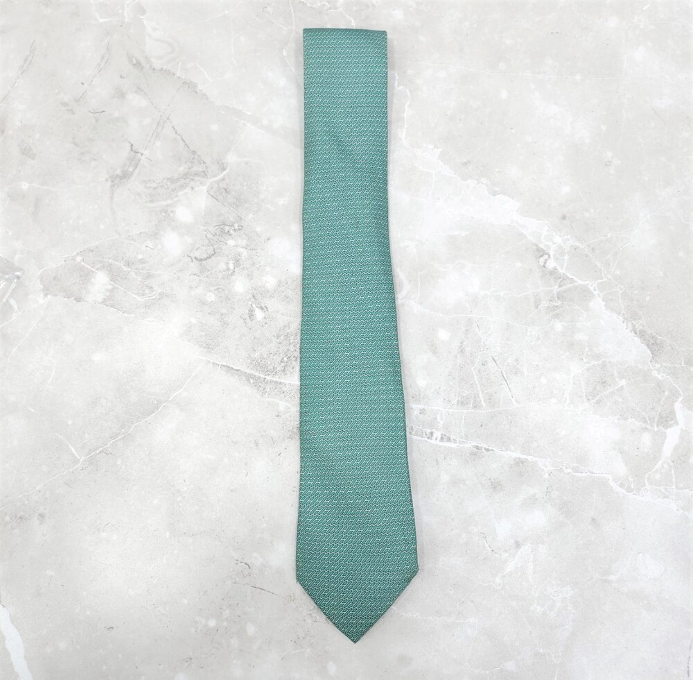 [럭스유] 에르메스 그린 H 패턴 실크 넥타이