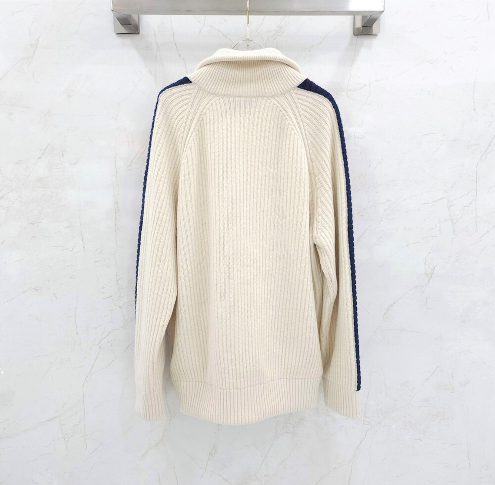 [럭스유] M / 구찌 울 캐시미어 니트 집업 봄버 715621