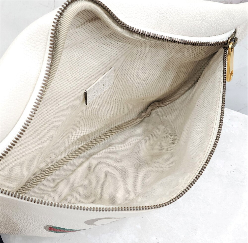 [럭스유] 구찌 띠로고 삼선 레더 힙색 530412