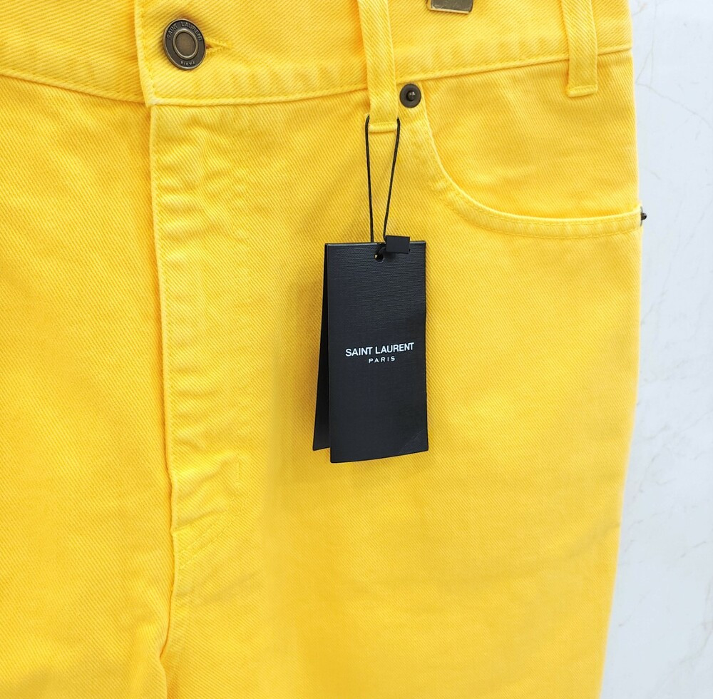 [럭스유] (새상품) 30 / 생로랑 로우 엣지 옐로우 데님 쇼츠