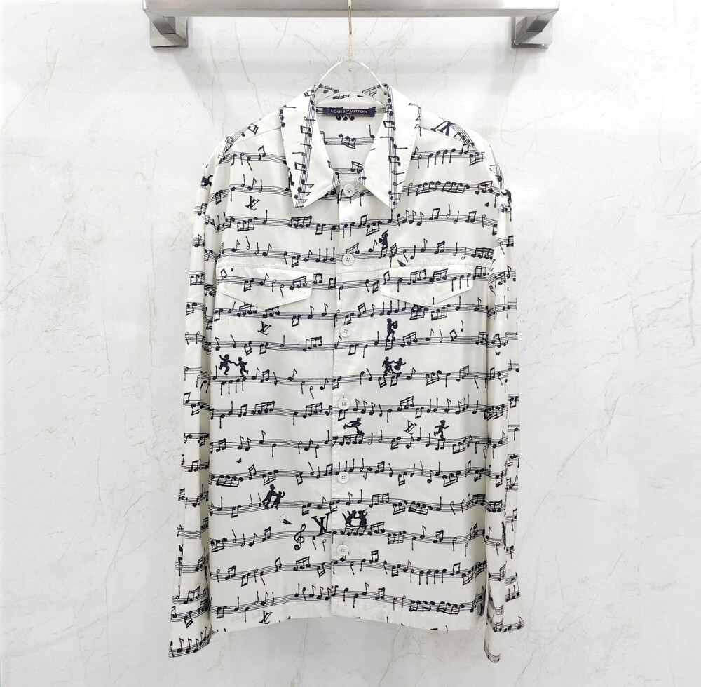 [럭스유] (새상품) M / 루이비통 밀리터리 실크 셔츠 1AATIC