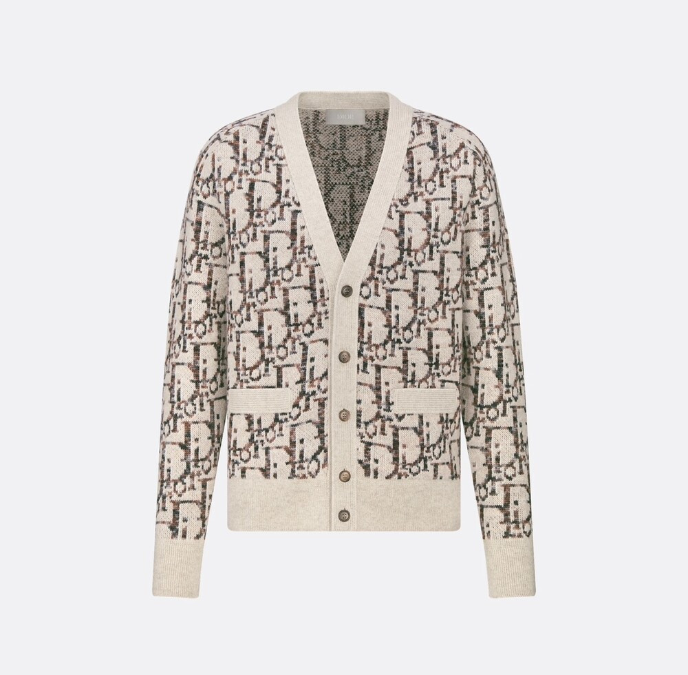 [럭스유] L / 디올 오블리크 울 자카드 가디건 213M233AT662