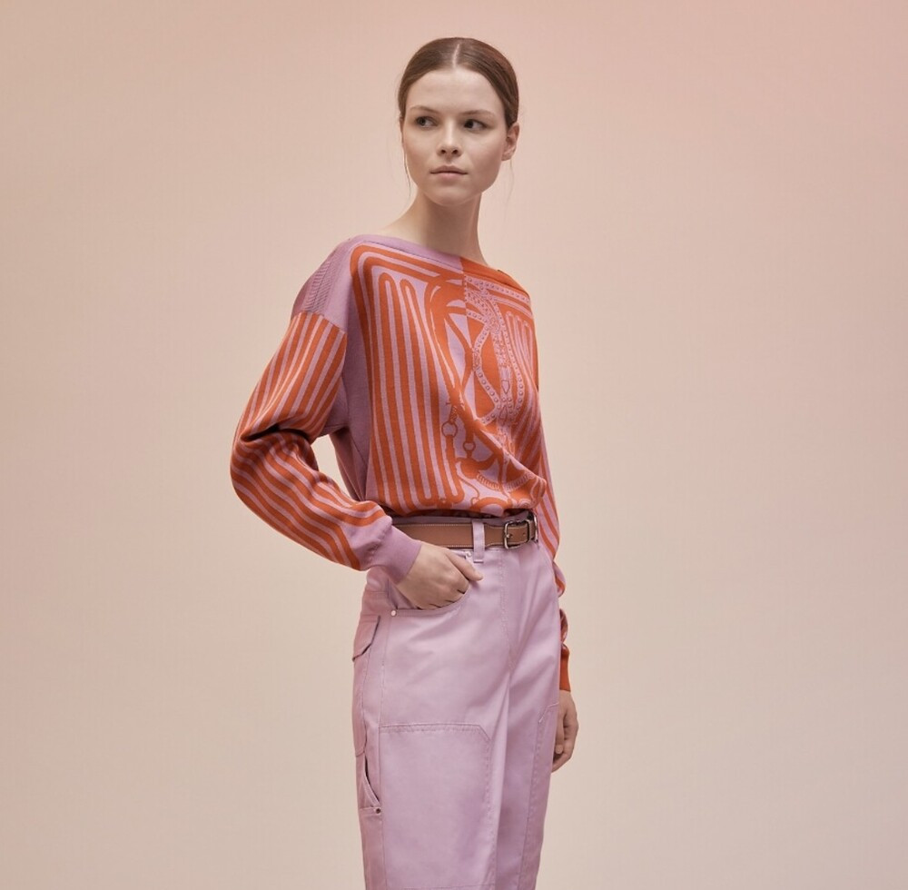 [럭스유] 36 / 에르메스 Grand Tralala 롱 슬리브 실크 스웨터