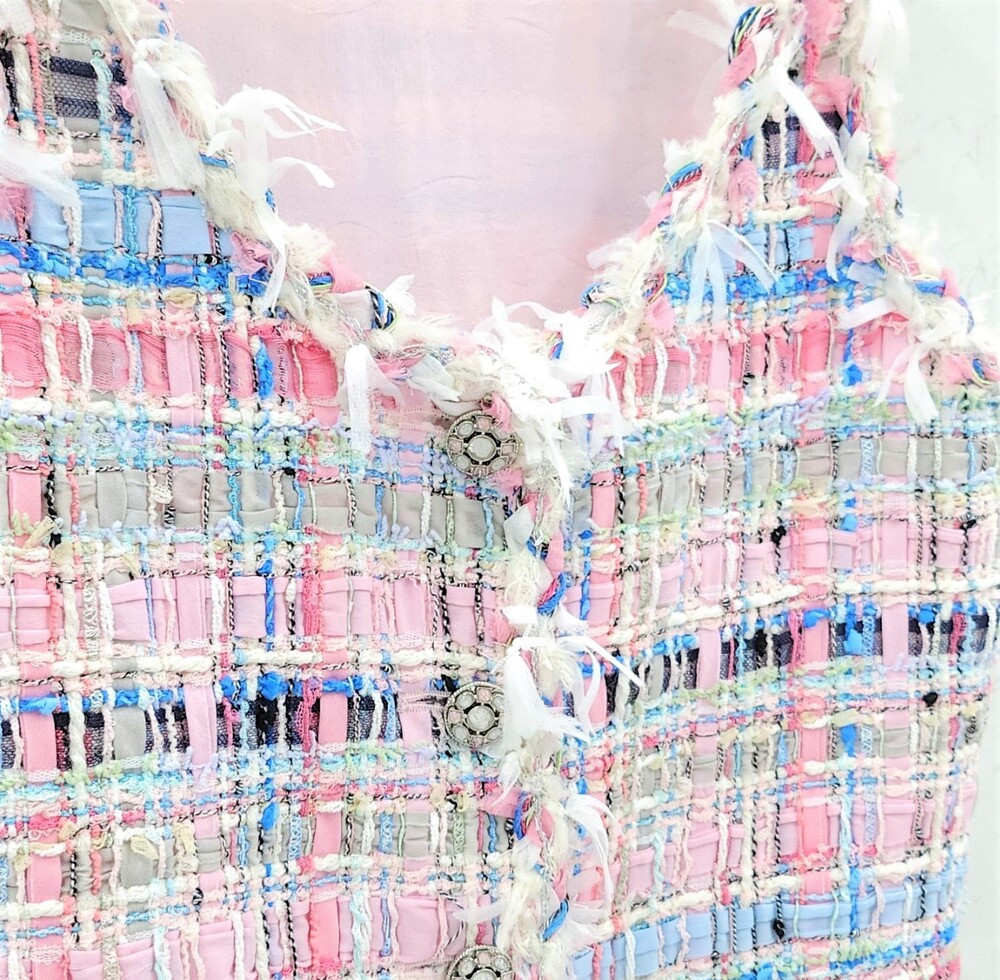 [럭스유] (새상품) 34 / 샤넬 25SS 트위드 뷔스티에 베스트 코튼 실크 P79636