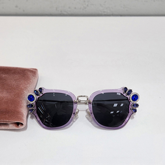 미우미우 라일락 크리스탈 여성 선글라스 SMU 03S U69 1A1