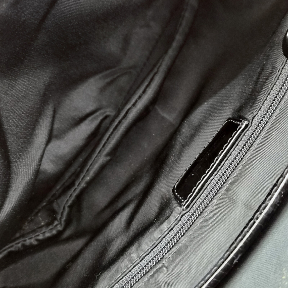 디올 더블 새들 CD 로고 블랙 나일론 숄더백