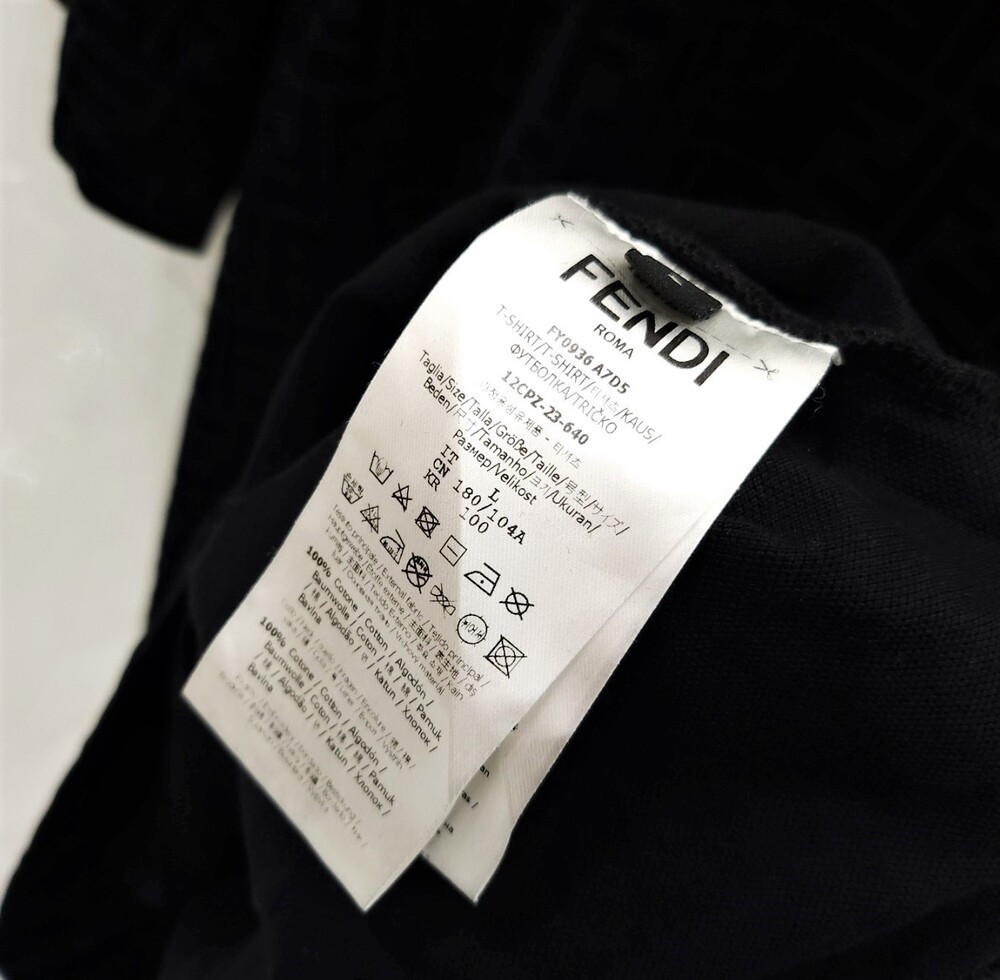 [럭스유] L / 펜디 FF 쇼트 슬리브 크루넥 오버 반팔 티셔츠 FY0936