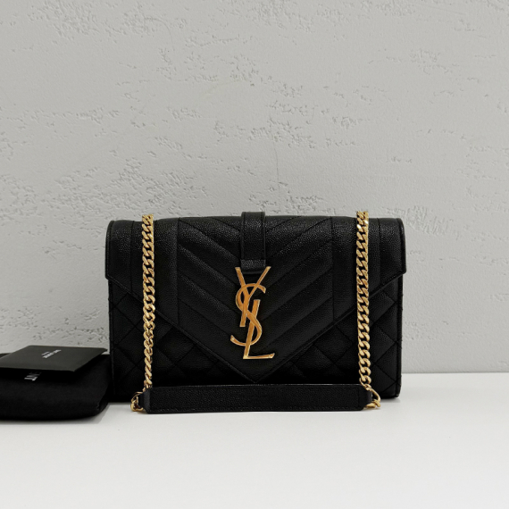 생로랑 퀼팅 스몰 엔벨로프 금장 체인숄더백