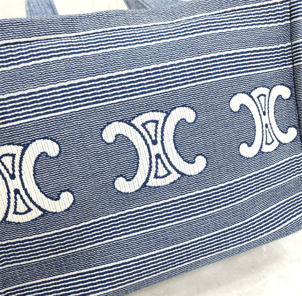 [럭스유] 셀린느 카바스 라지 토트백 트리옹프 블루 196762GQD