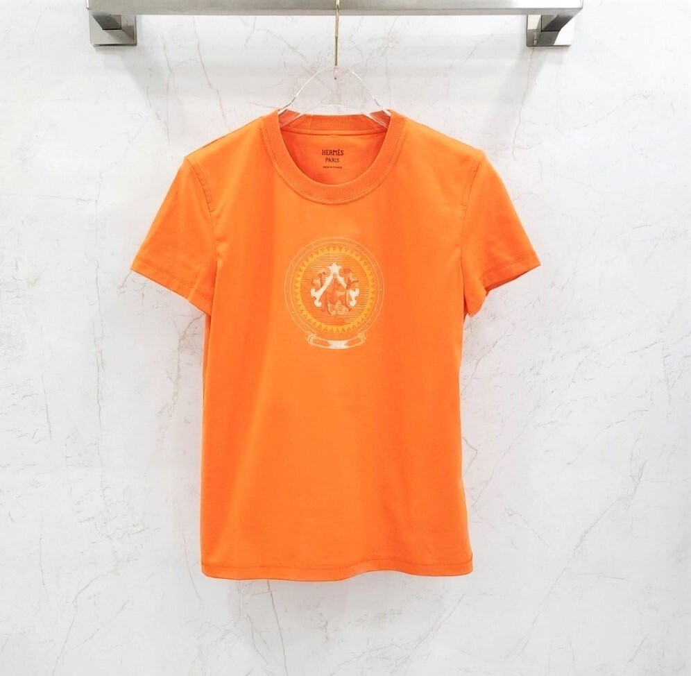 [럭스유] (새상품) 34 / 에르메스 프린티드 스트레이트 반팔 티셔츠