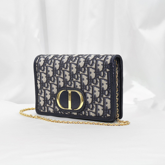 Dior(크리스챤디올) S2086UTZQ_M928 블루 오블리크 자가드 30 몽테인(몽테뉴) 투인원 파우치 벨트백 2WAY