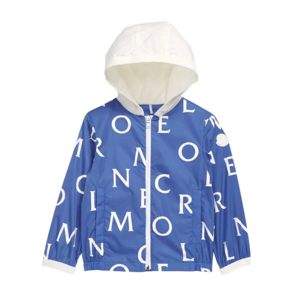 [럭스유] (새상품) 12Y / 몽클레어 키즈 로고 블루 JIRO 지로 바람막이 후드 자켓