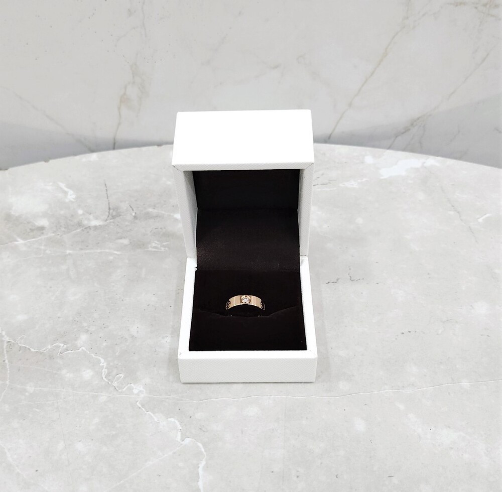 [럭스유] 까르띠에 다이아 3P 클래식 러브밴드 링 18K 핑크골드 47호