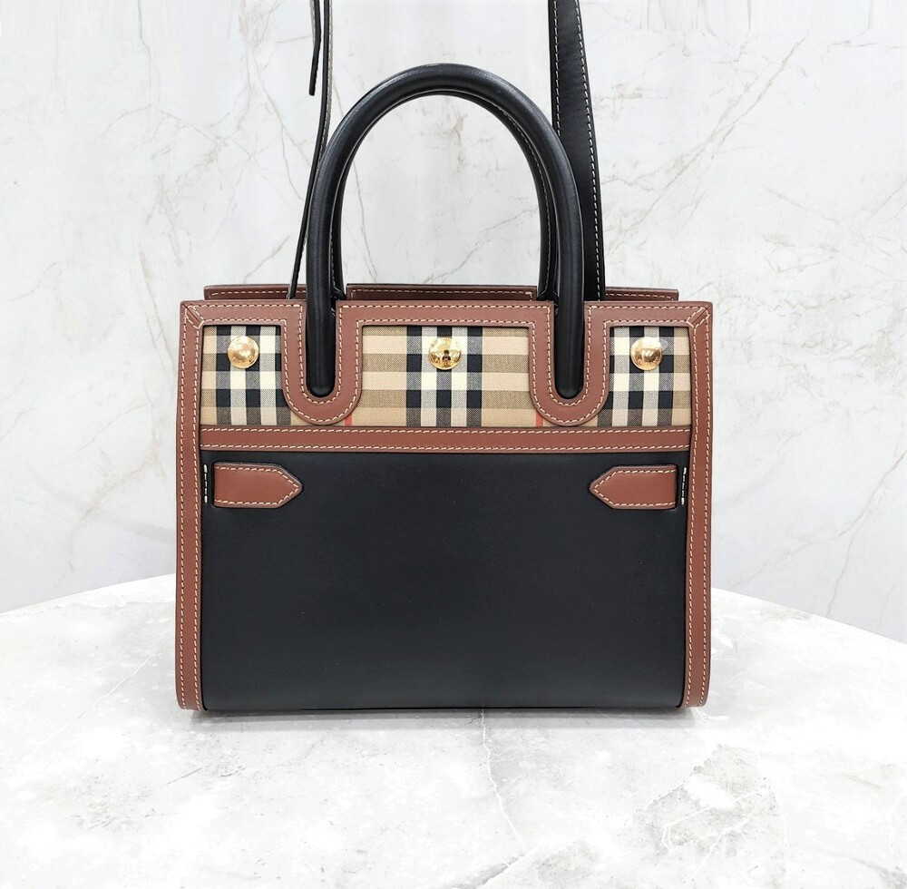 [럭스유] 버버리 빈티지 체크 타이틀 토트백 8025266