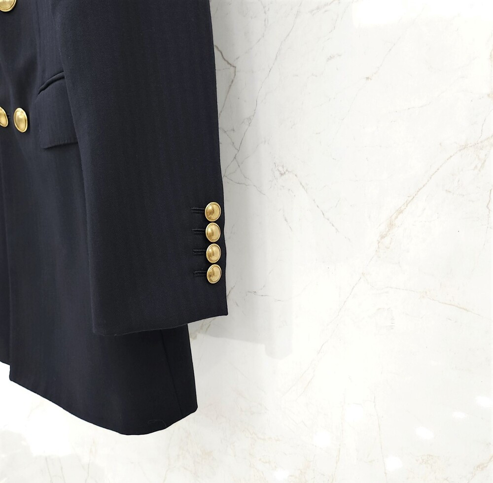 [럭스유] 34 / 생로랑 여성 스트라이프 더블 브레스티드 자켓 649084