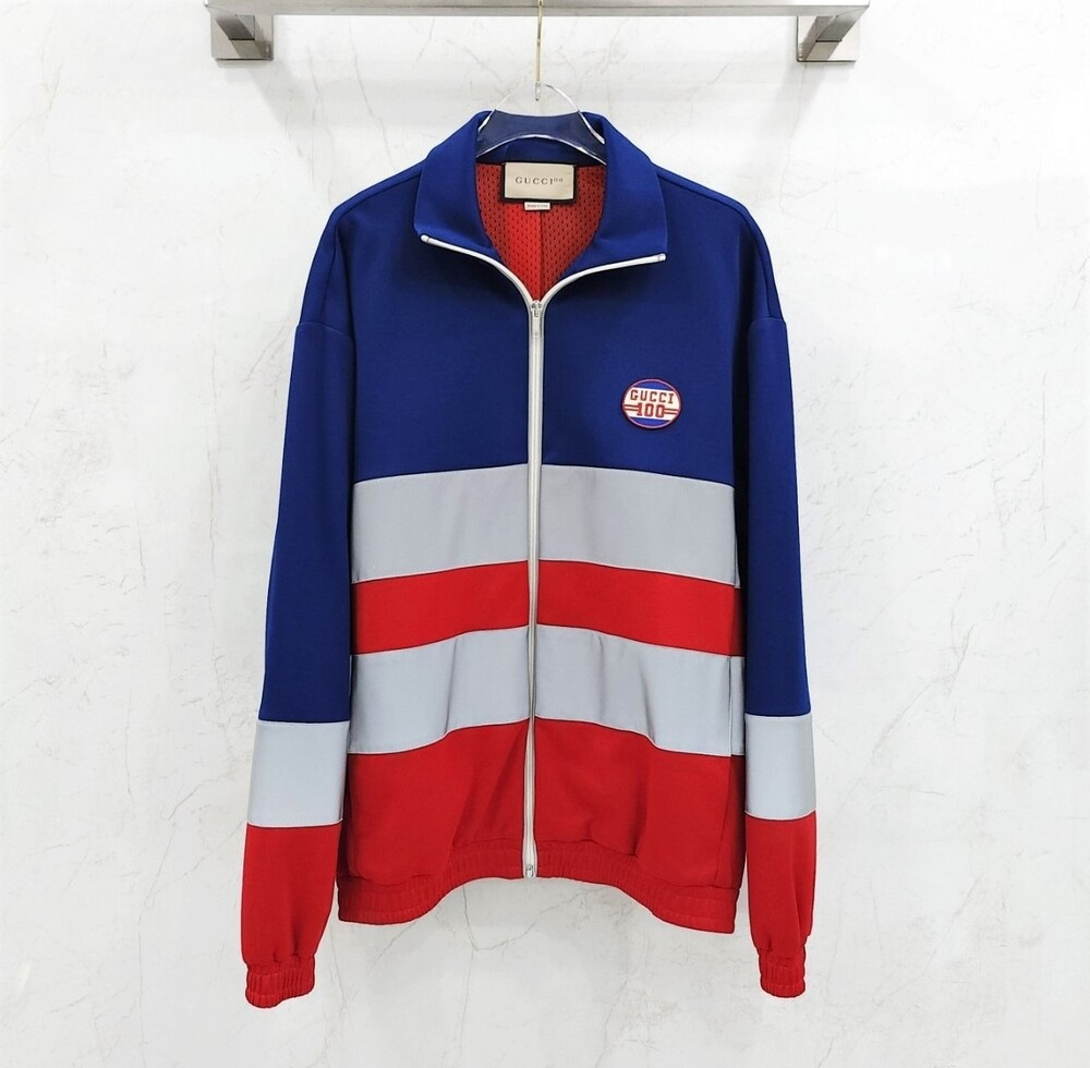 [럭스유] S / 구찌 테크니컬 스트라이프 로고 집업 자켓